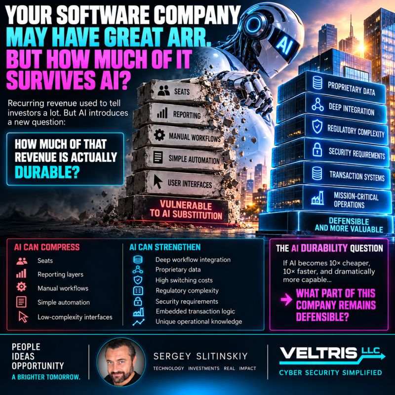 Post artwork: YOUR SOFTWARE COMPANY MAY HAVE GREAT ARR BUT HOW MUCH OF IT SURVIVES AI?
